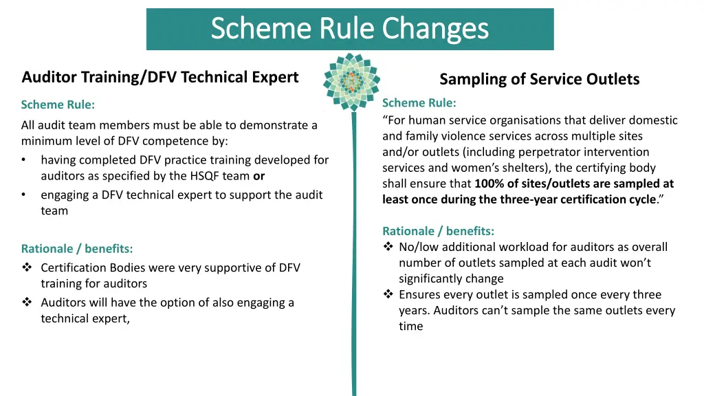scheme rule changes scheme rule changes