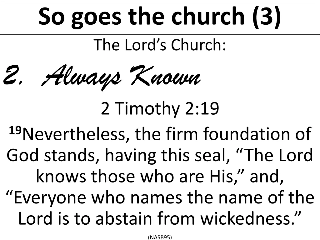 so goes the church 3 1
