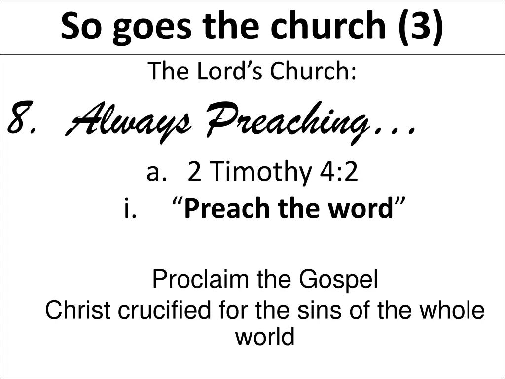 so goes the church 3 10