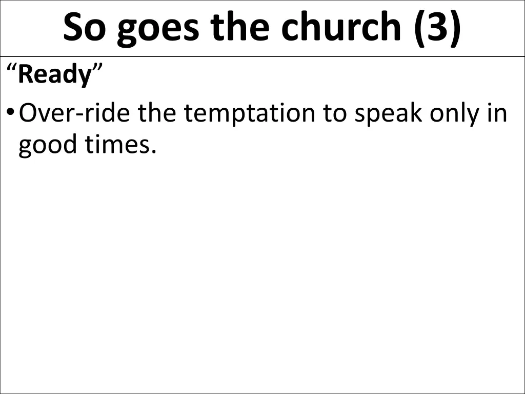 so goes the church 3 12