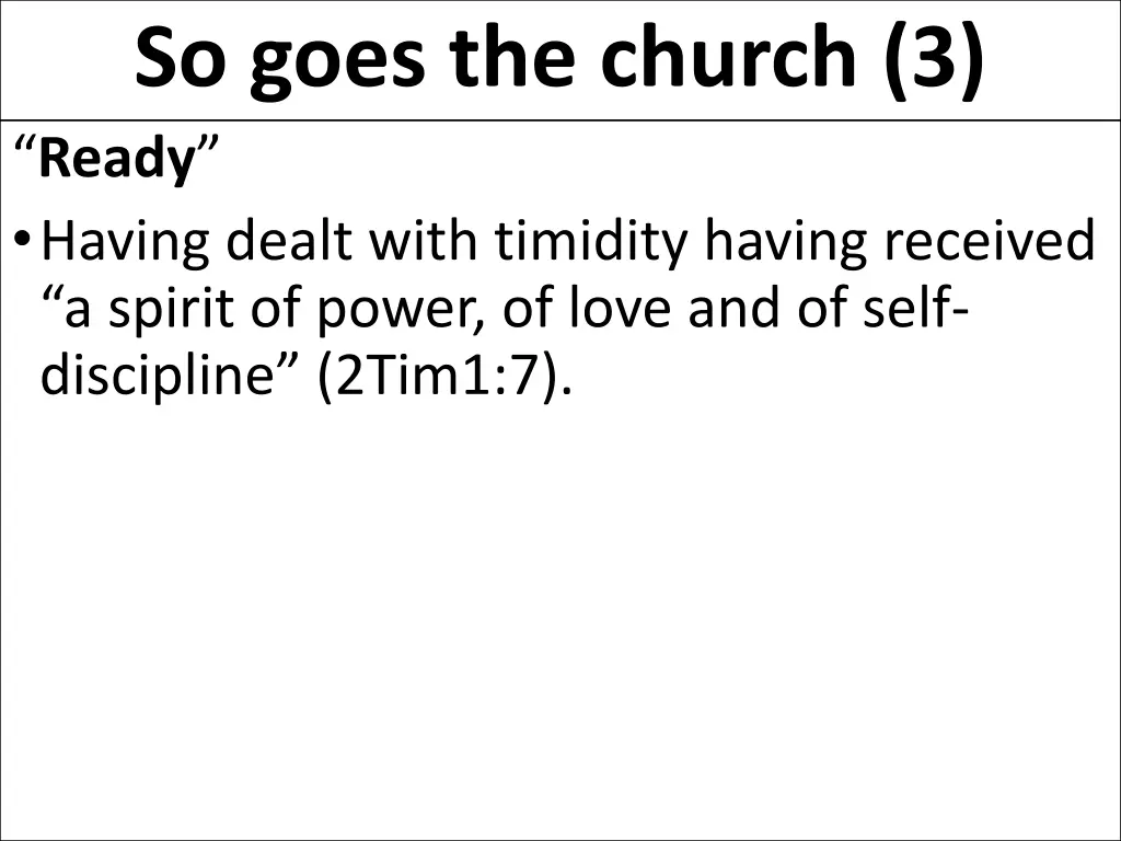 so goes the church 3 13