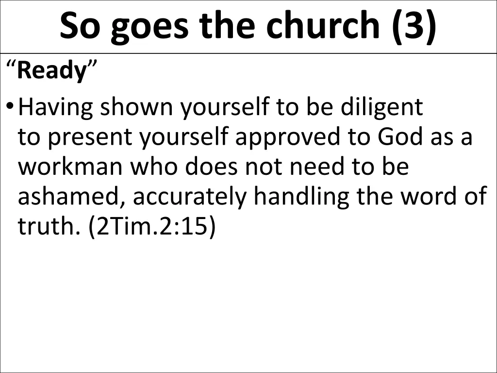 so goes the church 3 14