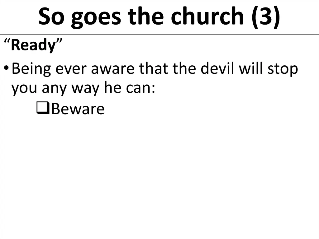 so goes the church 3 16