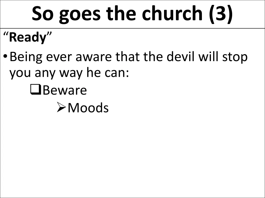 so goes the church 3 17