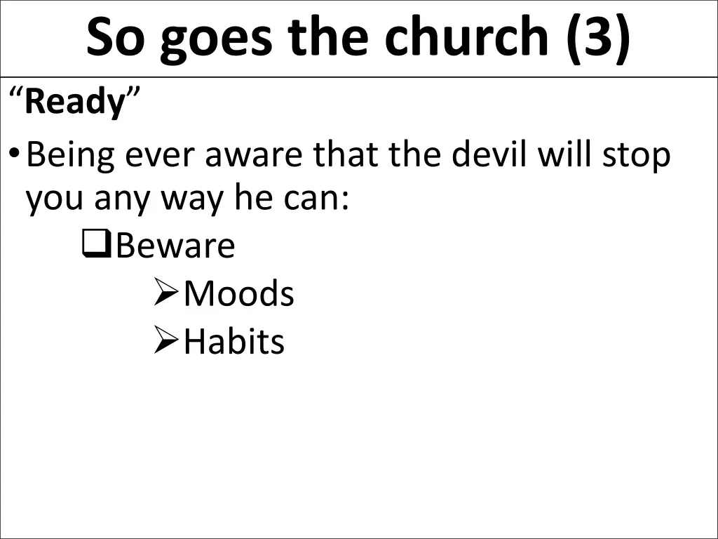 so goes the church 3 18