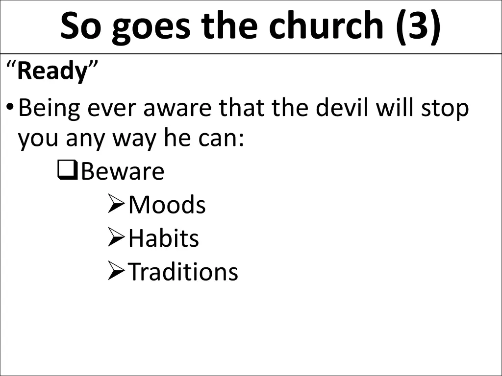 so goes the church 3 19