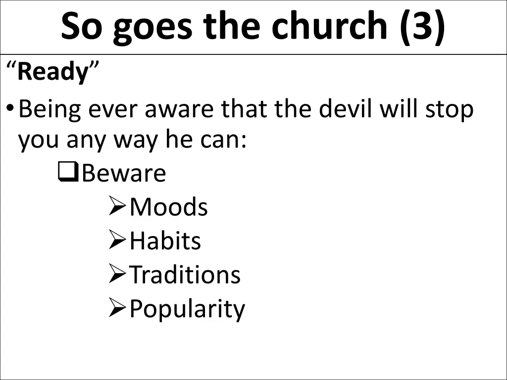so goes the church 3 20