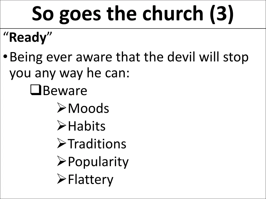 so goes the church 3 21