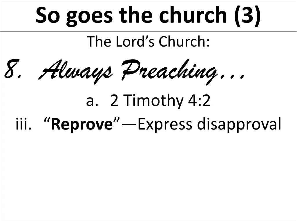 so goes the church 3 22
