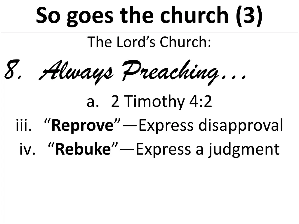 so goes the church 3 23