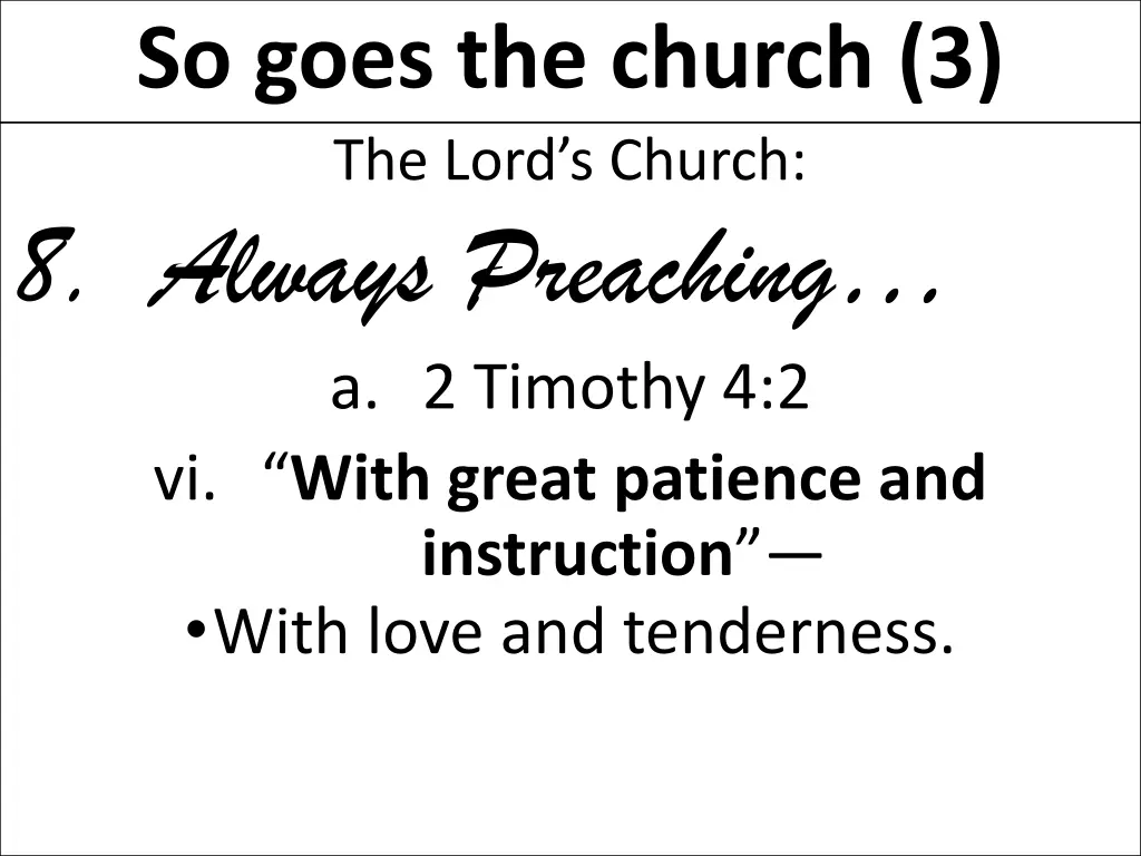 so goes the church 3 26