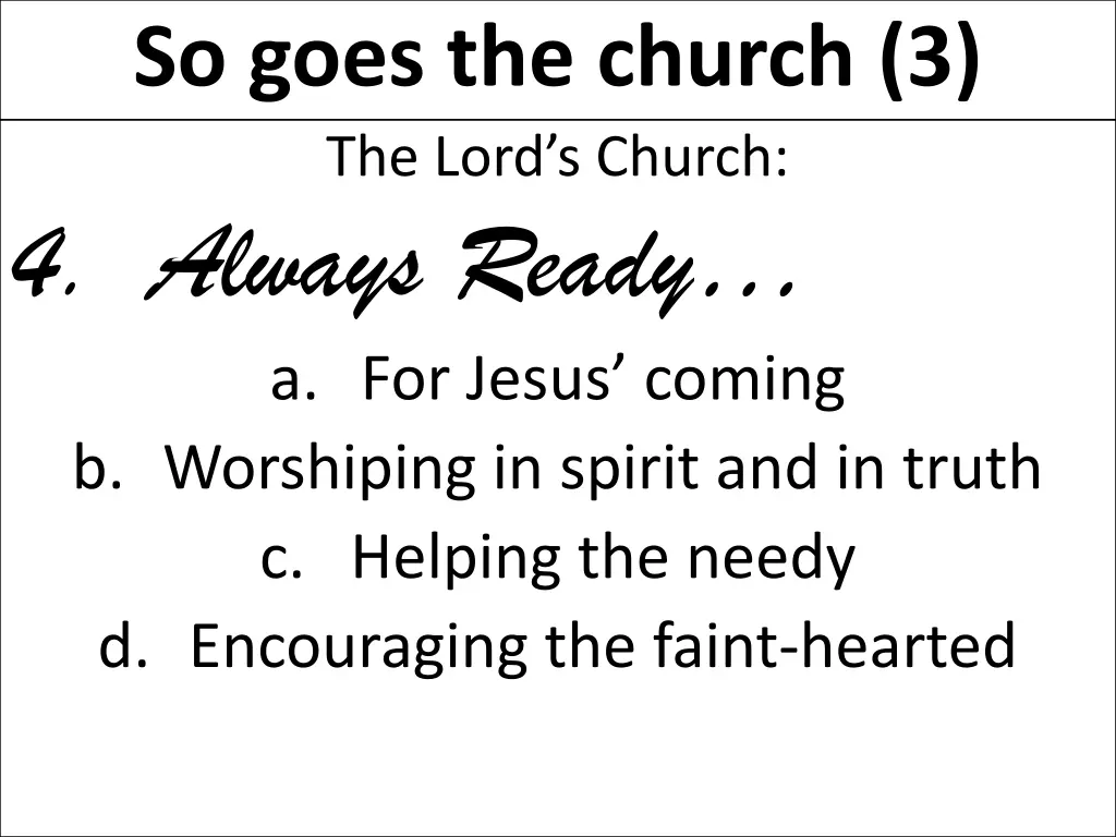 so goes the church 3 3