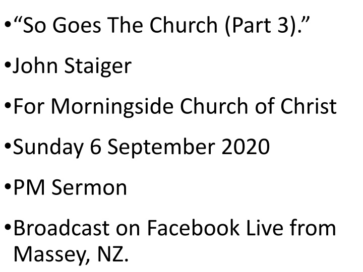 so goes the church part 3