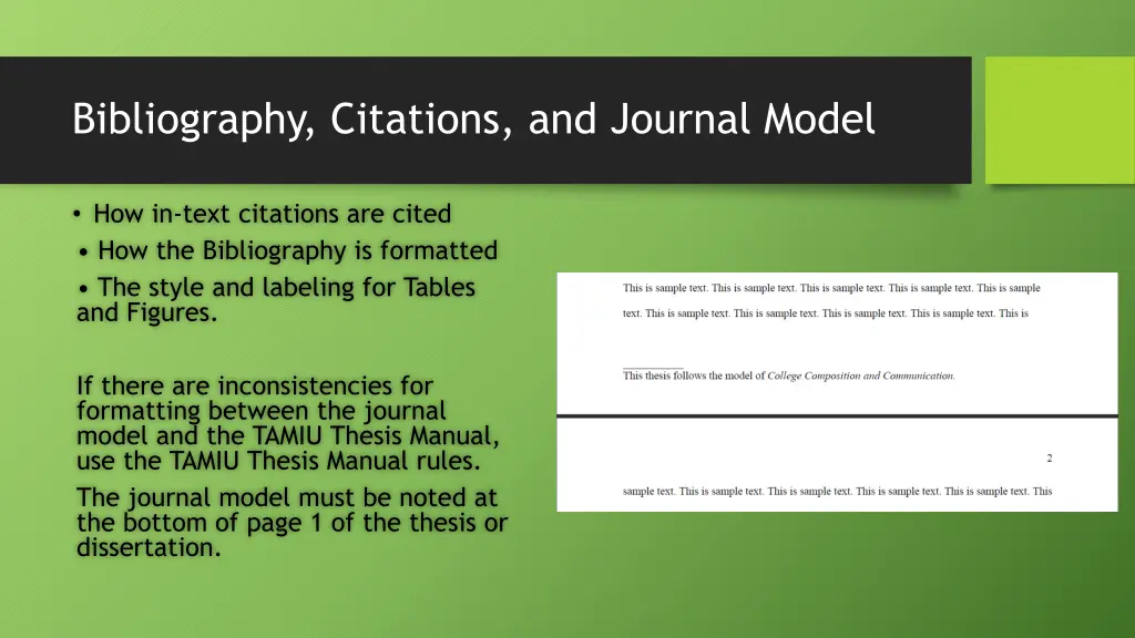 bibliography citations and journal model