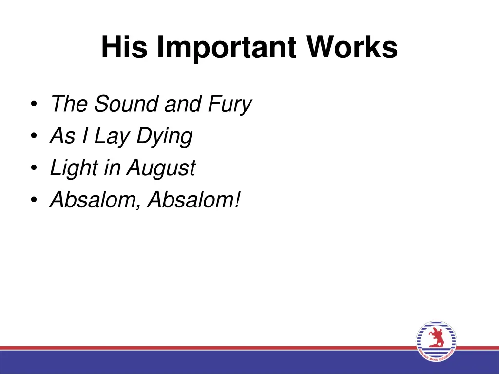 his important works