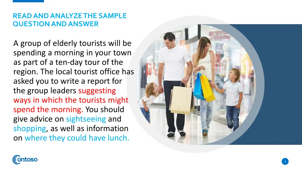 read and analyze the sample question and answer