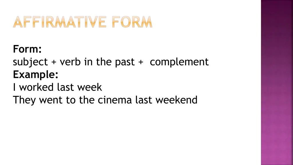 affirmative form