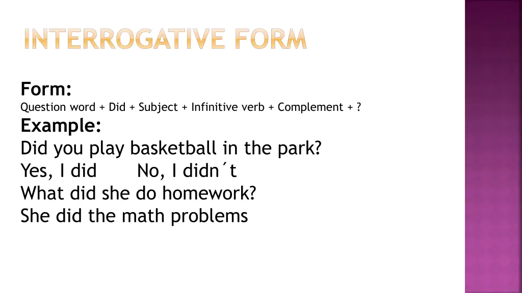 interrogative form