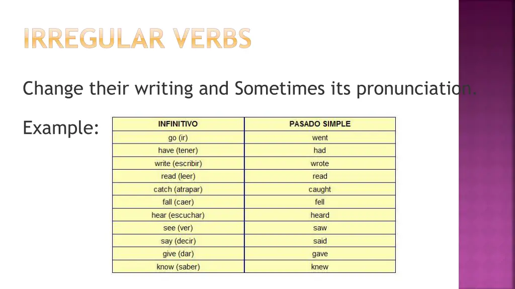 irregular verbs