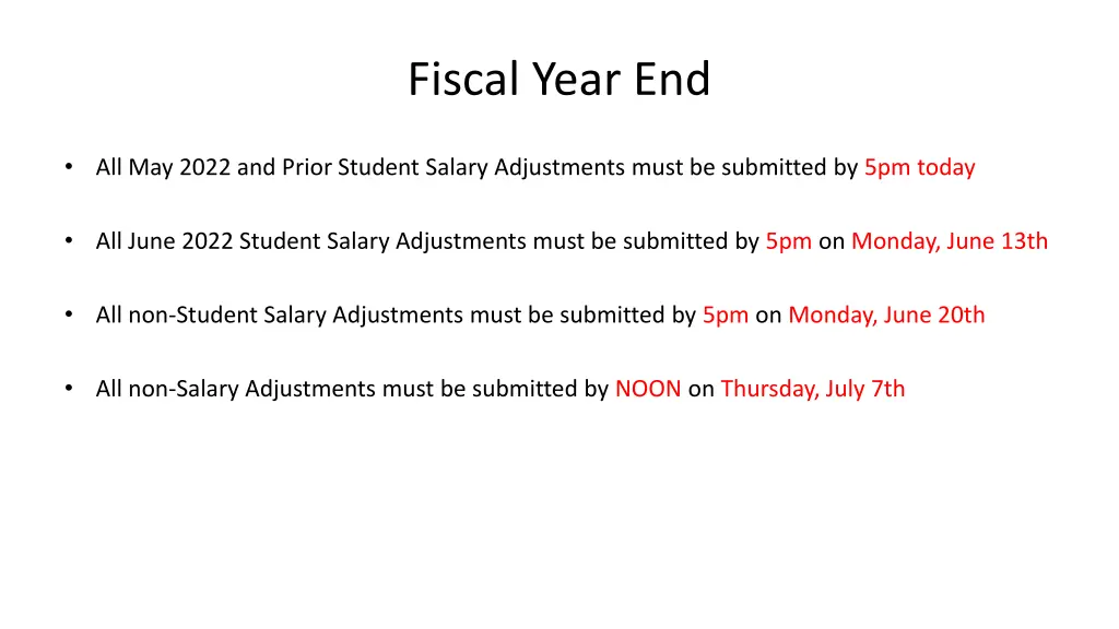 fiscal year end