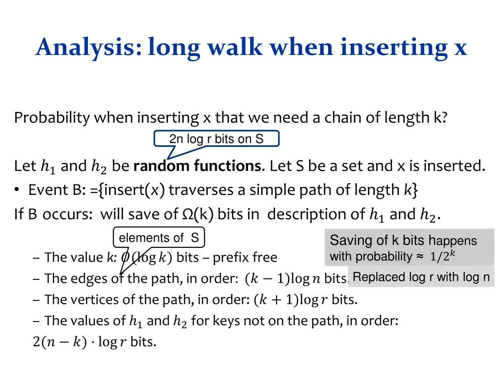 analysis long walk when inserting x