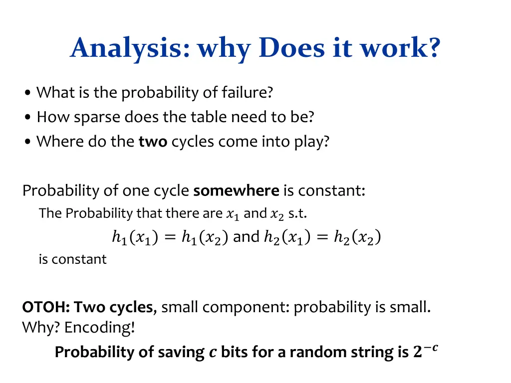 analysis why does it work