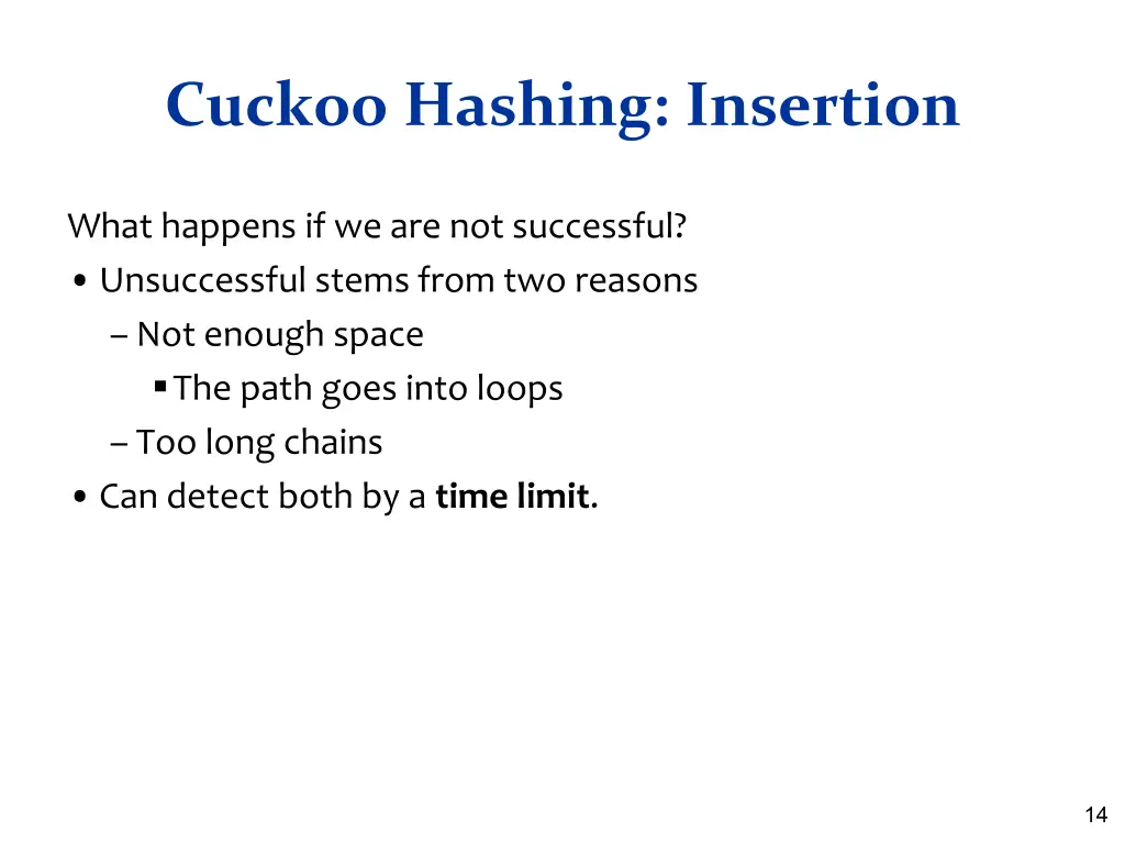 cuckoo hashing insertion