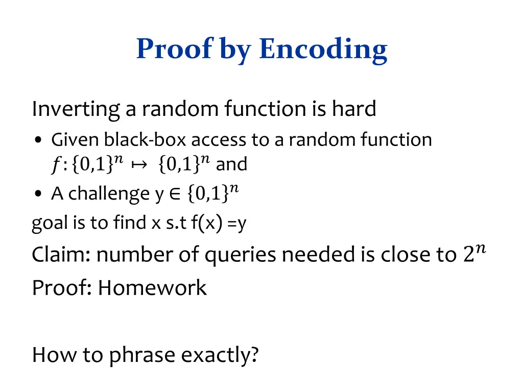 proof by encoding