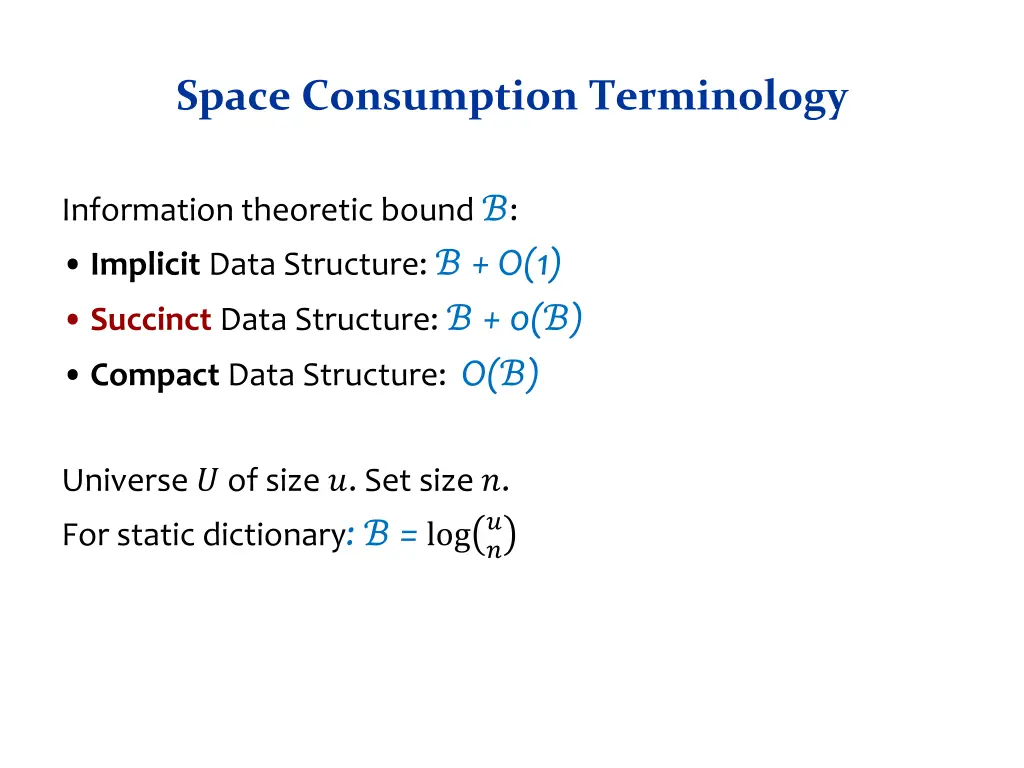 space consumption terminology