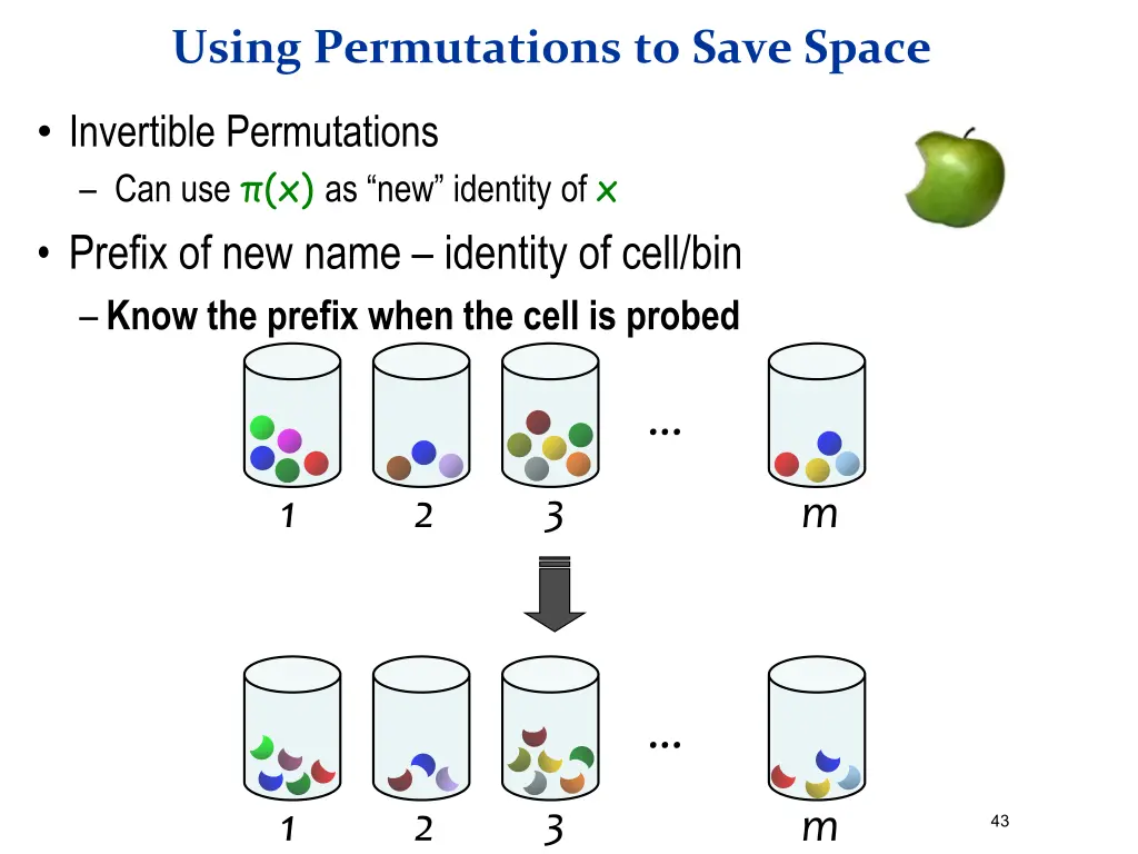 using permutations to save space