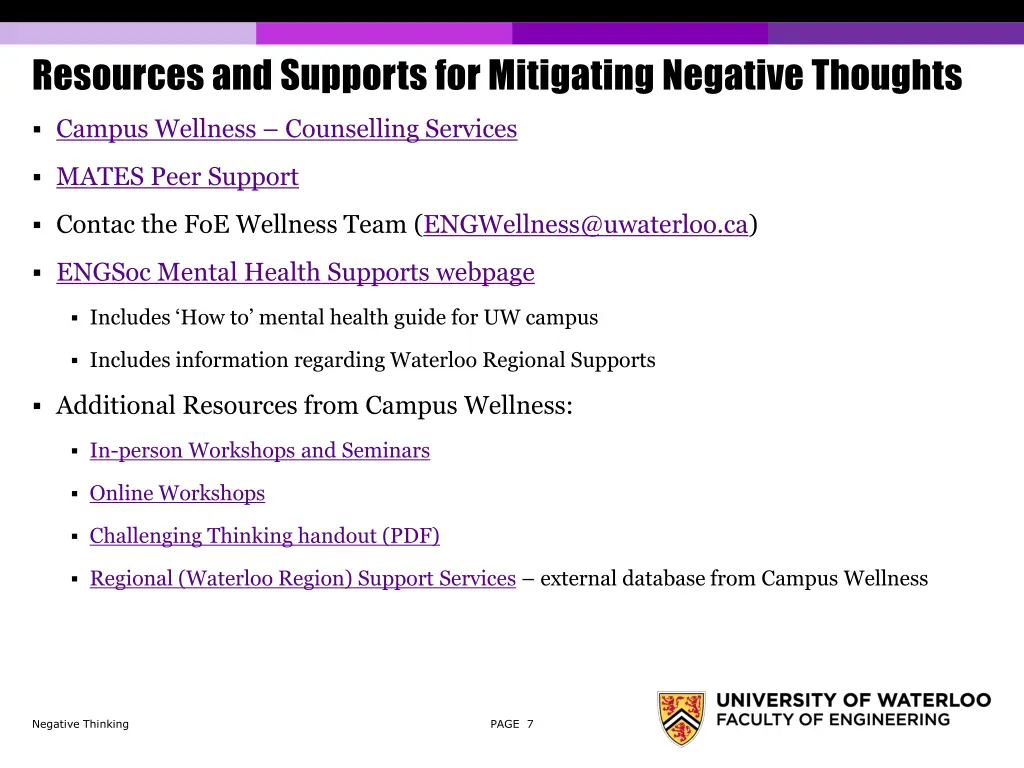 resources and supports for mitigating negative