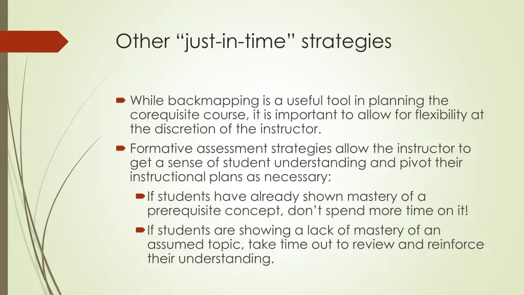 other just in time strategies