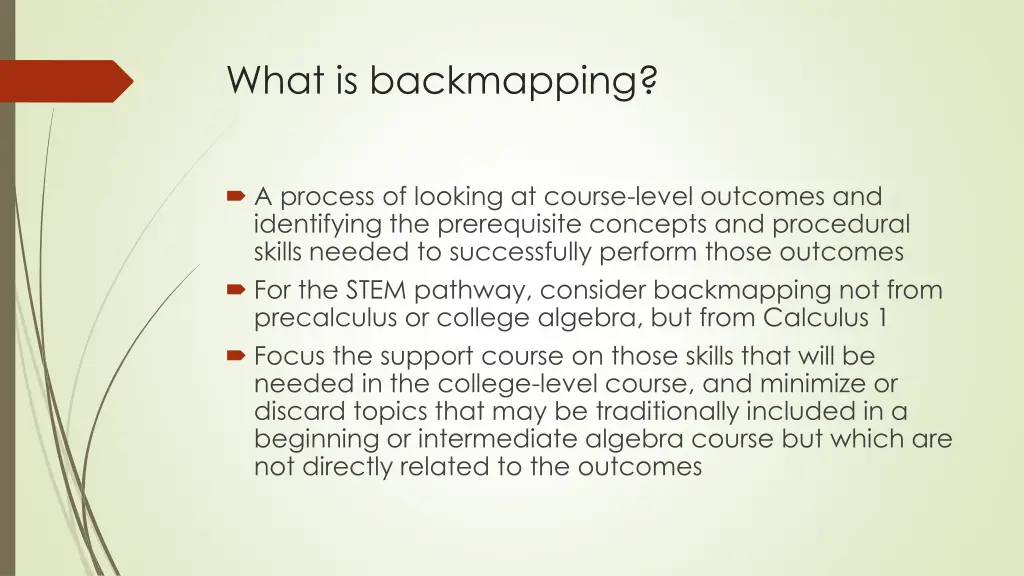 what is backmapping