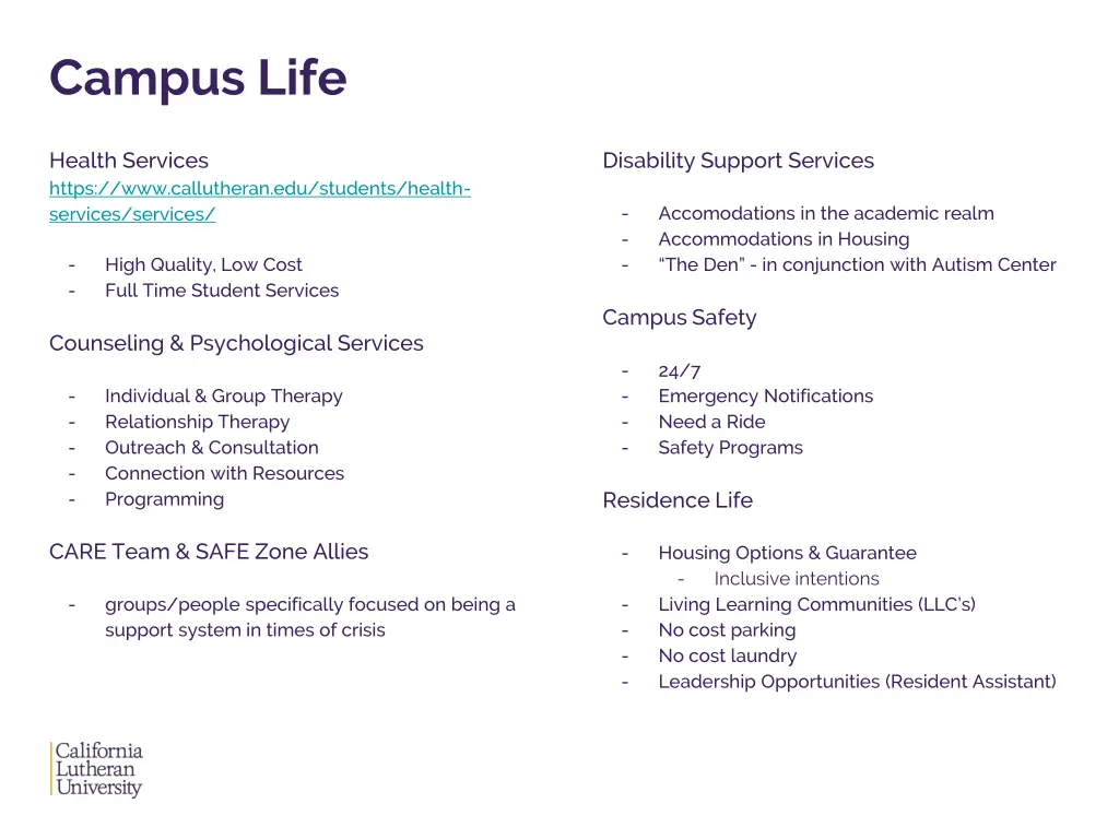 campus life