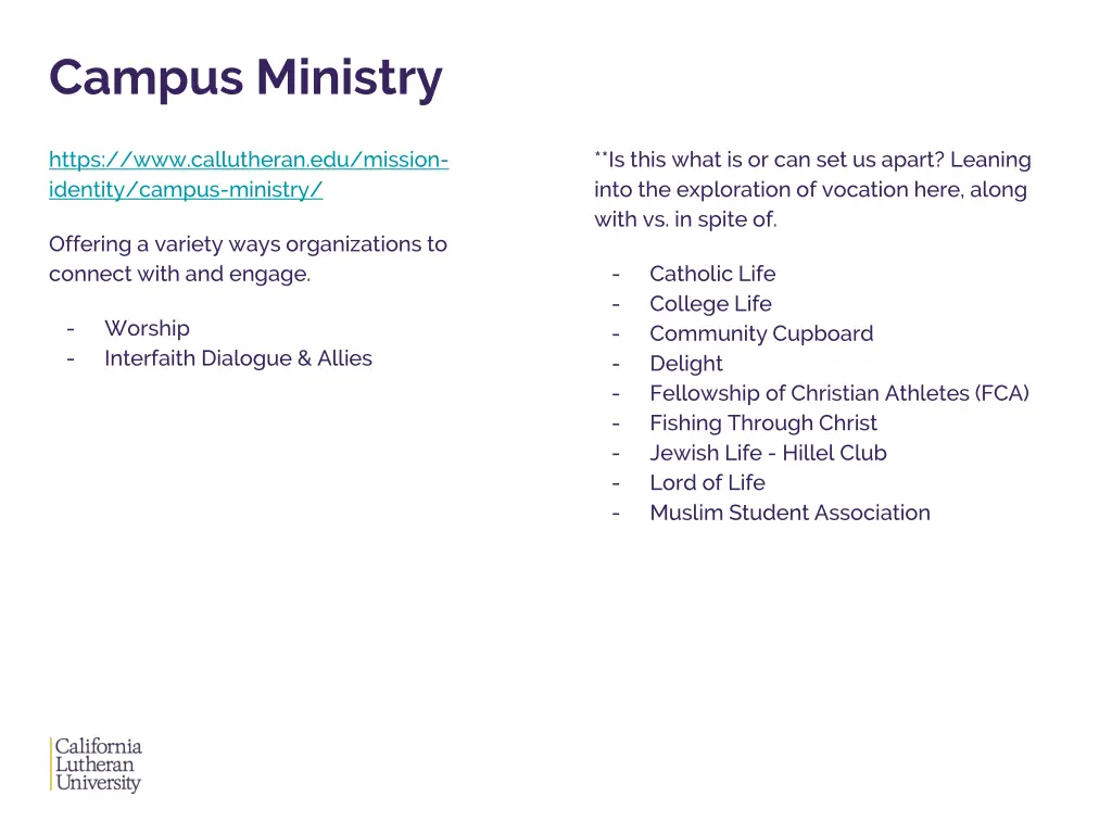 campus ministry