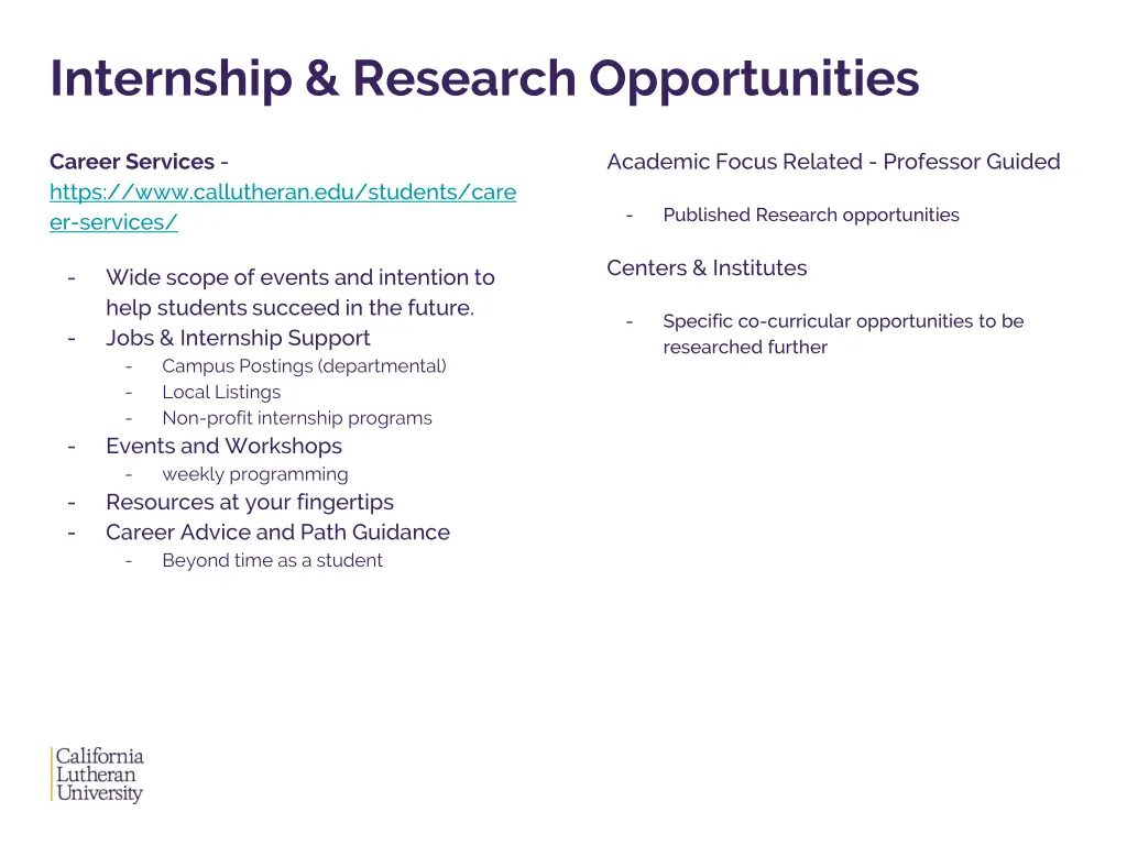internship research opportunities