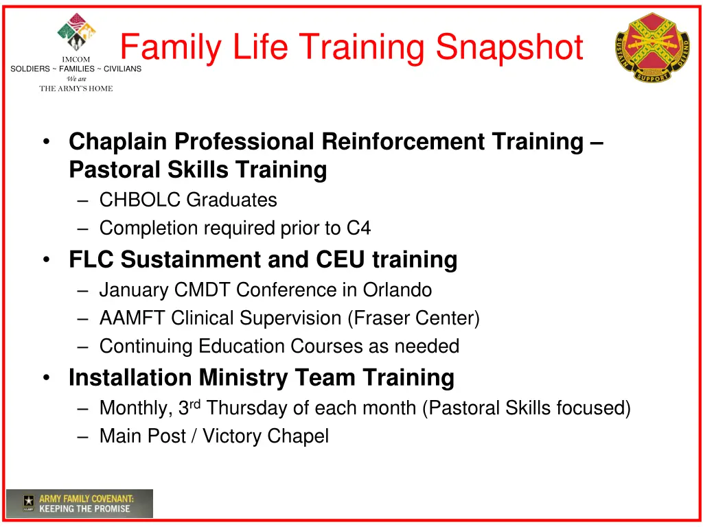 family life training snapshot