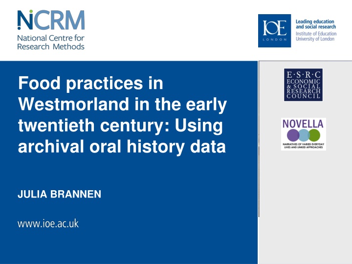 food practices in westmorland in the early