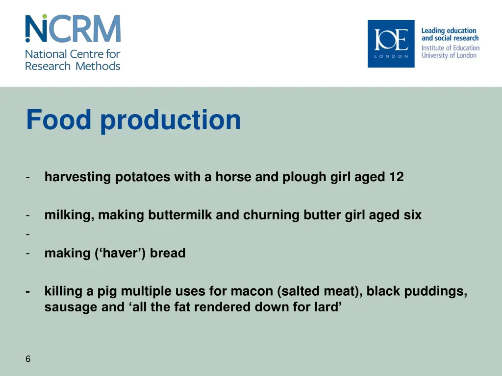 food production