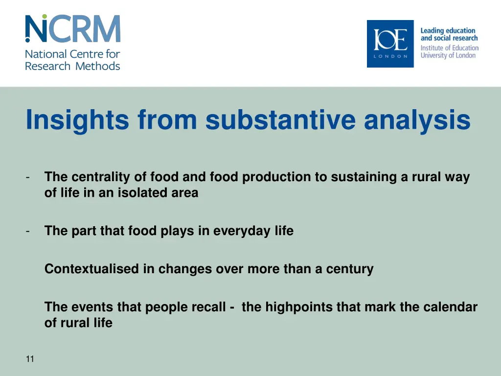 insights from substantive analysis