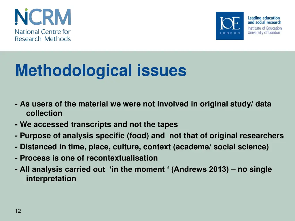 methodological issues