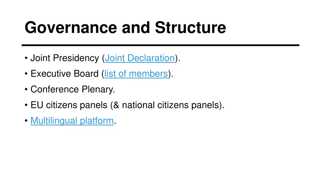 governance and structure