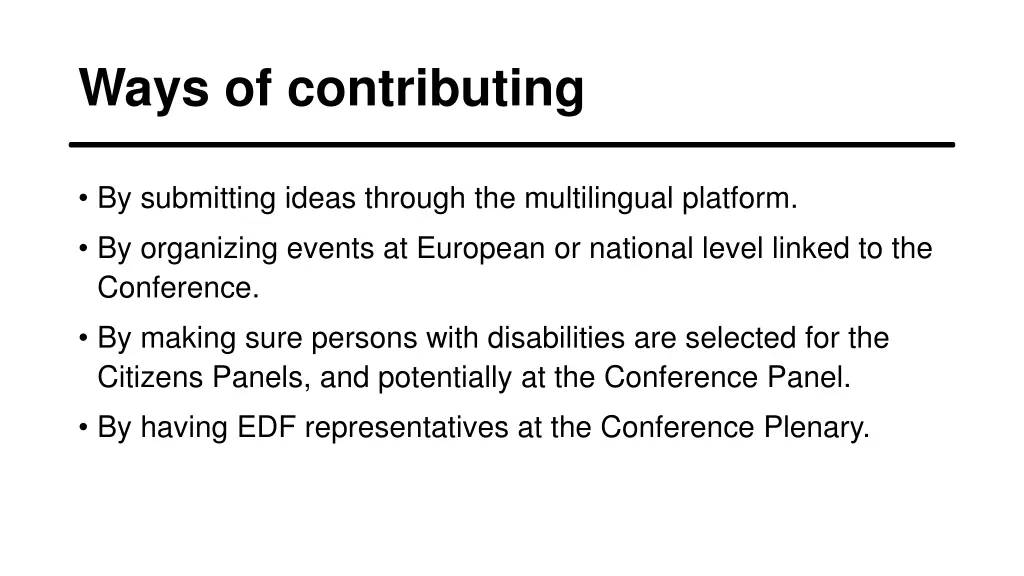 ways of contributing