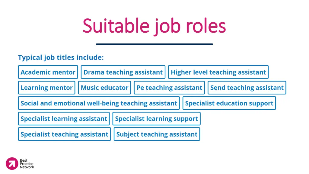 suitable job roles suitable job roles