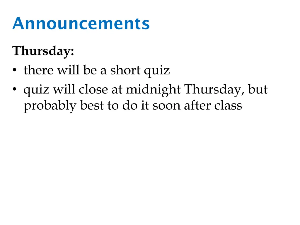 announcements
