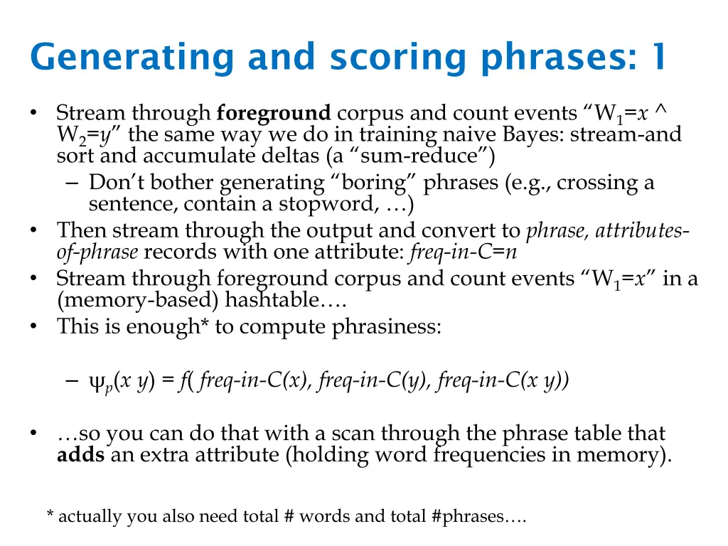 generating and scoring phrases 1