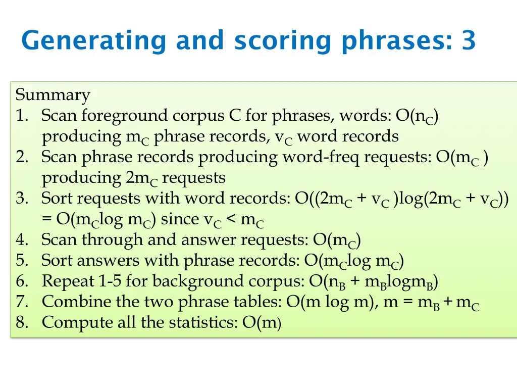 generating and scoring phrases 3 1
