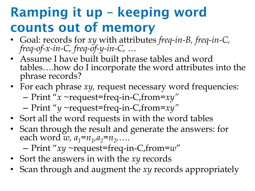 ramping it up keeping word counts out of memory
