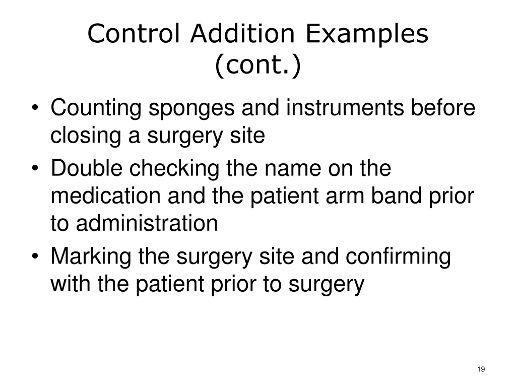 control addition examples cont
