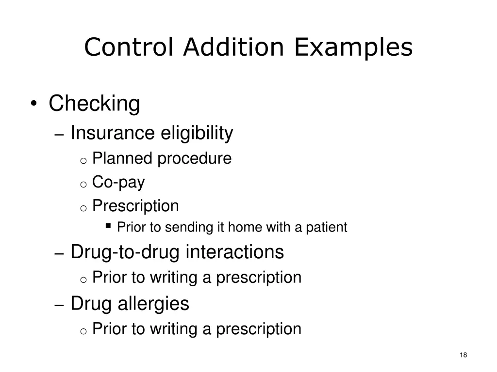 control addition examples